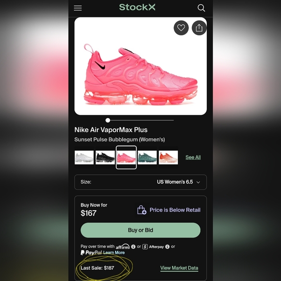 **LIKE NEW** Nike Air VaporMax Vapor Max Plus Sz 6.5 Vibrant Neon Bubblegum Pink - Picture 11 of 12